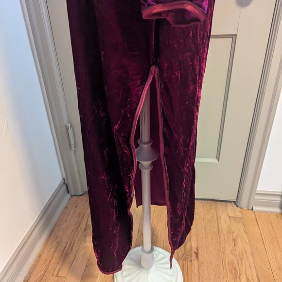 Unconventional Lace Goth Velvet Silk Chinese Dress Mandarin Cheongsam Vintage - Picture 7 of 12